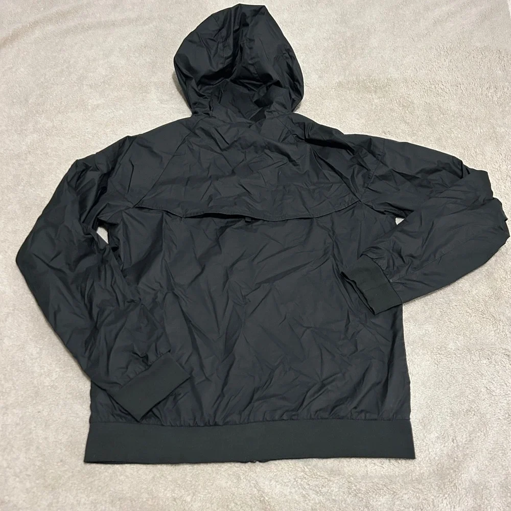 VTG Nike Windrunner Jacket Mens S Black Full Zip Hooded Windbreaker 90s